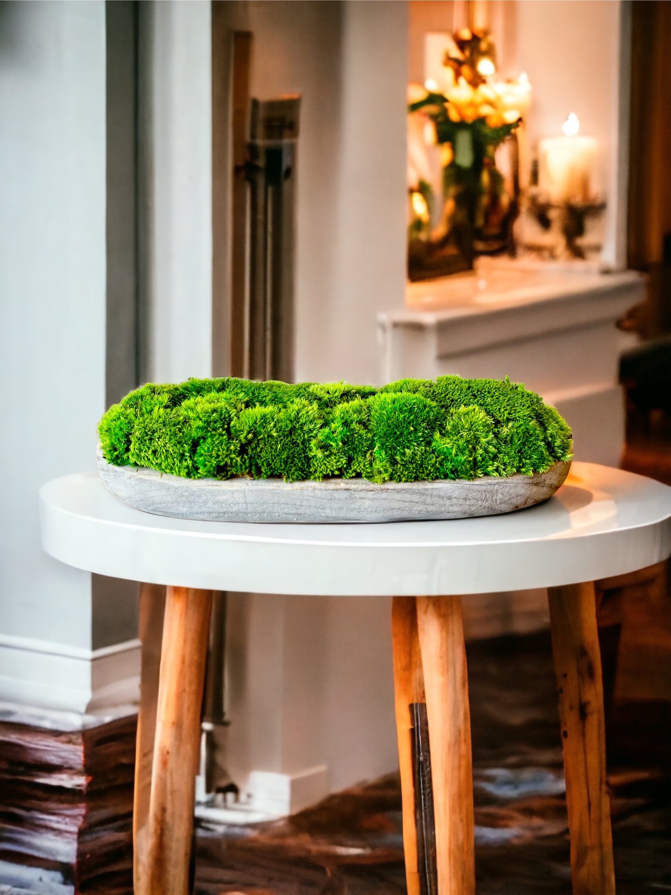 DIY RH INSPIRED MOSS BOWL  Moss decor, Moss centerpieces, Moss