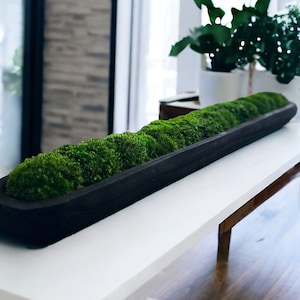 Long Moss bowl centerpiece for dining table dough bowl for house warming gift nature table top decor modern farmhouse spring decor for home