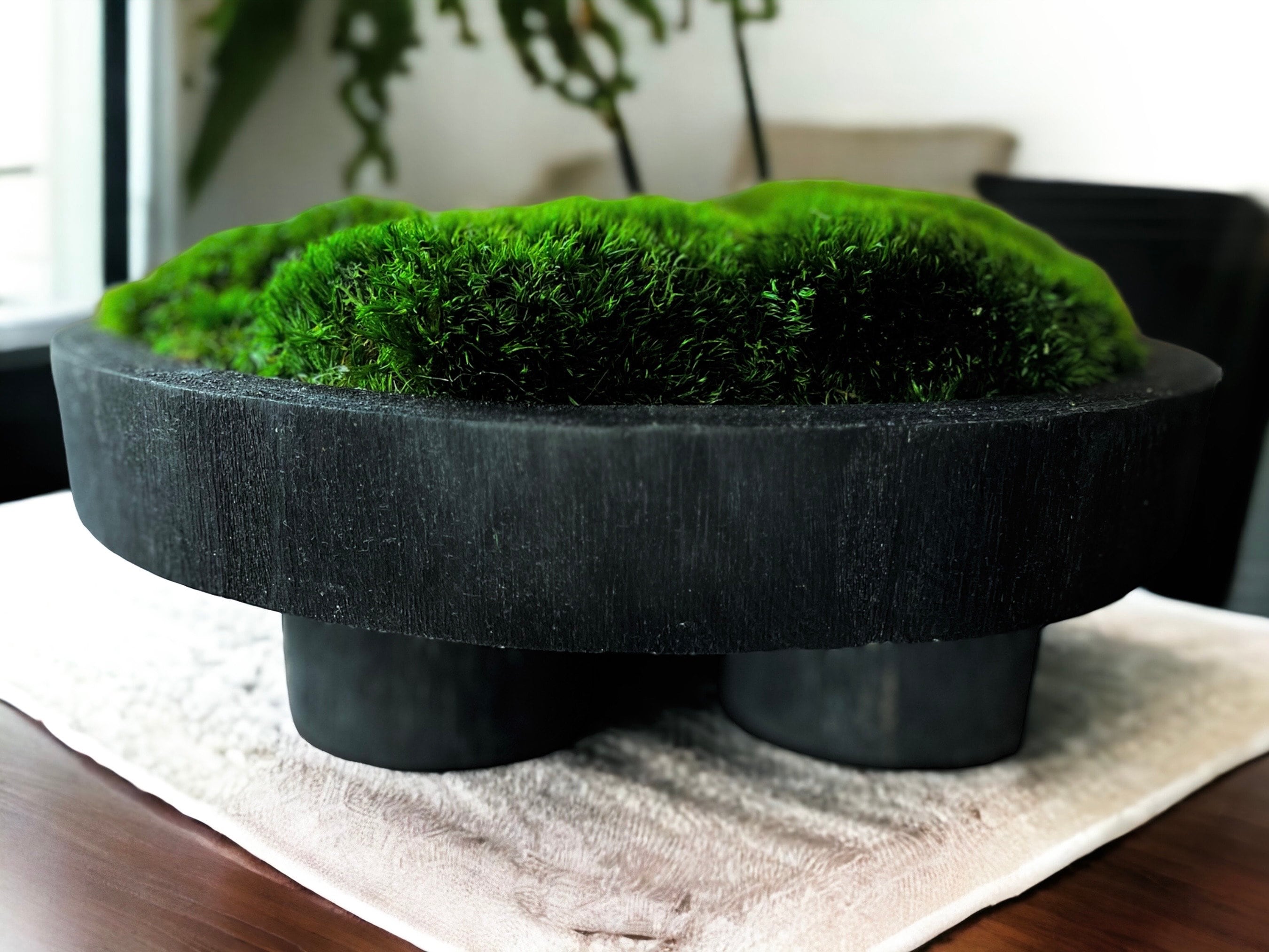 Moss Bowl Arrangement for Table Large Moss Centerpiece for Dining Table