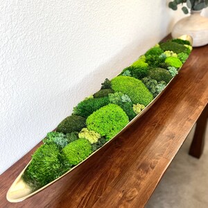 Boat Shaped Planter Preserved Moss Arrangement Dining Table Centerpiece Coffee Table Decor Shelf Decor Office Decor Home Staging Accessory Wedding Decor Party Decoration