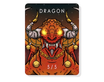 MtG ドラゴン 5/5 とドラゴン 6/6 両面トークン 別イラスト - EDH