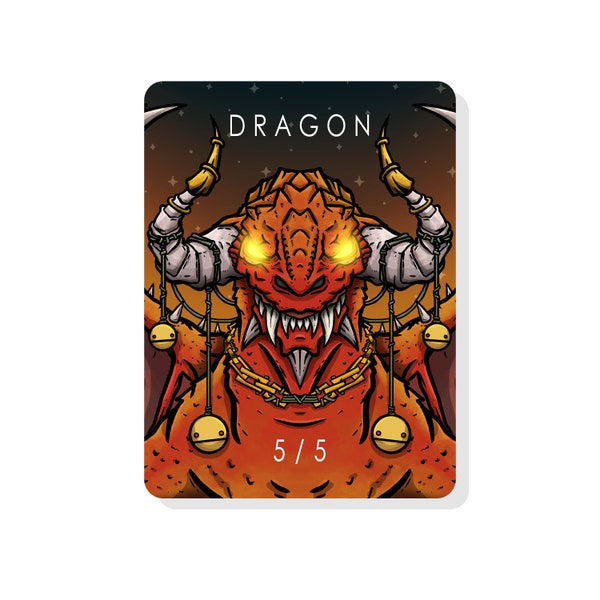 5/5 Dragon Token for Magic The Gathering