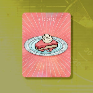 Ficha de comida de torta perfeitamente preservada Fallout para Magic The Gathering