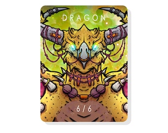 MtG ドラゴン 5/5 とドラゴン 6/6 両面トークン 別イラスト - EDH