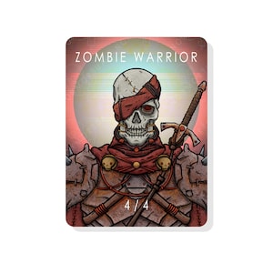 4/4 Zombie Warrior Token for Magic The Gathering
