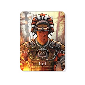 Ficha de soldado de Fallout 1/1 para Magic The Gathering