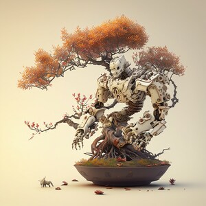 Intricate Bonsai Bot 8 of 10 -  download, 100% original work, printable, Digital file