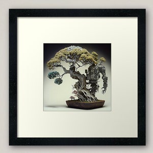 Intricate Bonsai Bot 2 of 10 -  download, 100% original work, printable, Digital file