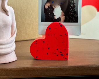 Picture Holder / Valentines Day Gift Idea/ Terrazzo Home Decor/ Jesmonite Home Decor / Heart Shaped Holder / Gift Set for Her / Gift for Him