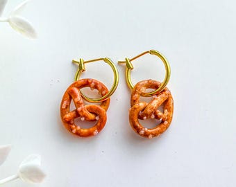 Pretzel Charm Earrings - Handmade Octoberfest Jewelry