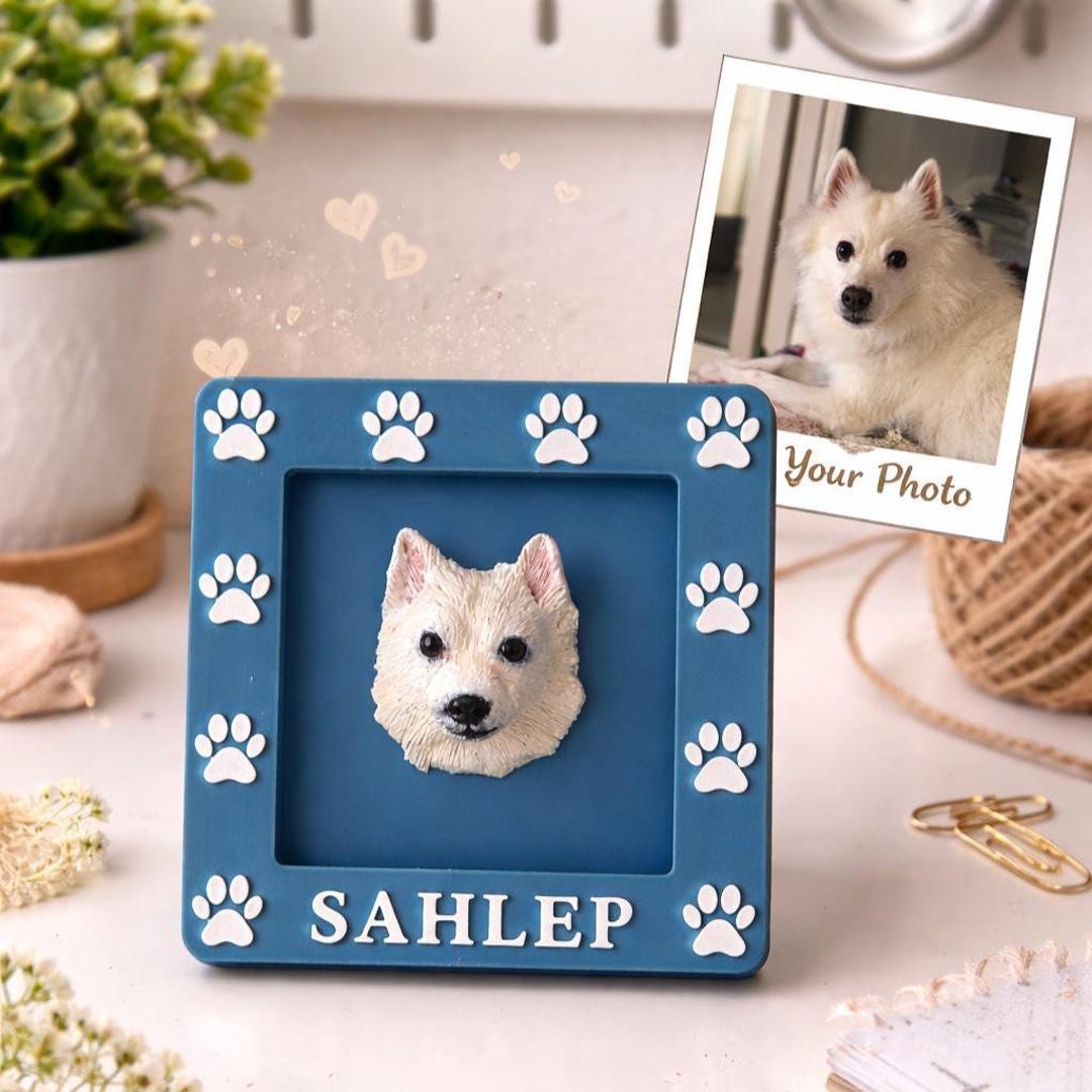 Custom Pet Photo Frame: 3D Dog Sculpture From Photo, Memorial Keepsake ...
