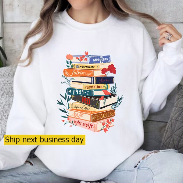 Vintage Taylor's Album As Books Sweatshirt, Taylors Album Sweater, The Eras Tour Gift, TS Eras Tour Sweatshirt, TS Albm As Books Sweatshirt