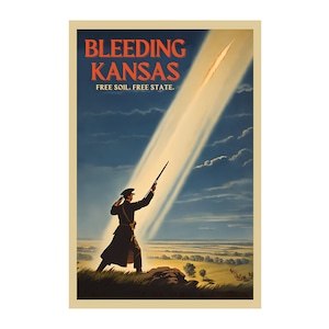 Cartão postal da Guerra Civil Bleeding Kansas Vintage - NOVO 4x6 não publicado