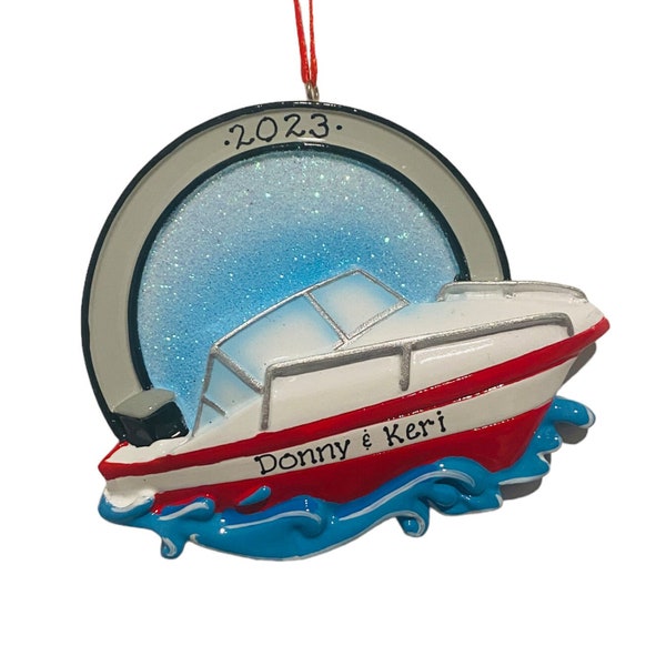 Personalized Speed Boat Ornament Custom Personalized Christmas Ornament Gift