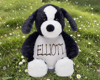 Cubbies Personalized Border Collie Dog Puppy Stuffed Animal with Removable Cover Custom Embroidered Name on Belly