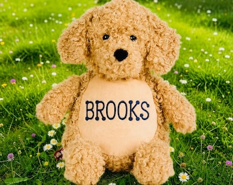 Cubbies Personalized Labradoodle Puppy Stuffed Animal with Removable Cover Custom Embroidered Name on Belly