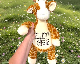 Cubbies Personalized Giraffe Stuffed Animal with Removable Cover Custom Embroidered Name on Belly