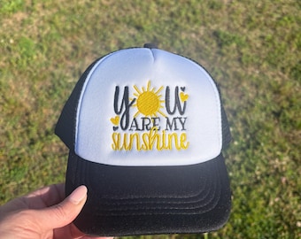 You are my Sunshine Infant / Toddler foam front Hat Ball Cap with Adjustable Snap Back Pink or Black