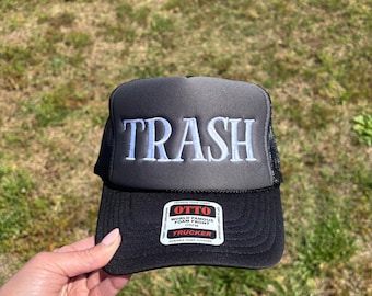 White Trash Custom Embroidered Trucker Hat: Foam Snapback - Choose Hat Style, Color