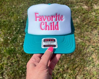 Favorite Child Embroidered Foam Front Rope Trucker Hat with Adjustable Snap Back