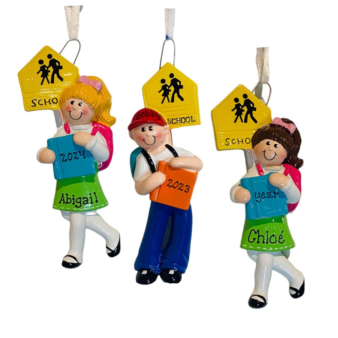 Personalized First Day of School Ornament Boy or Girl Custom