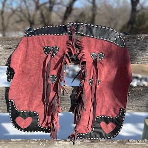 Children’s mutton busting western leather chaps