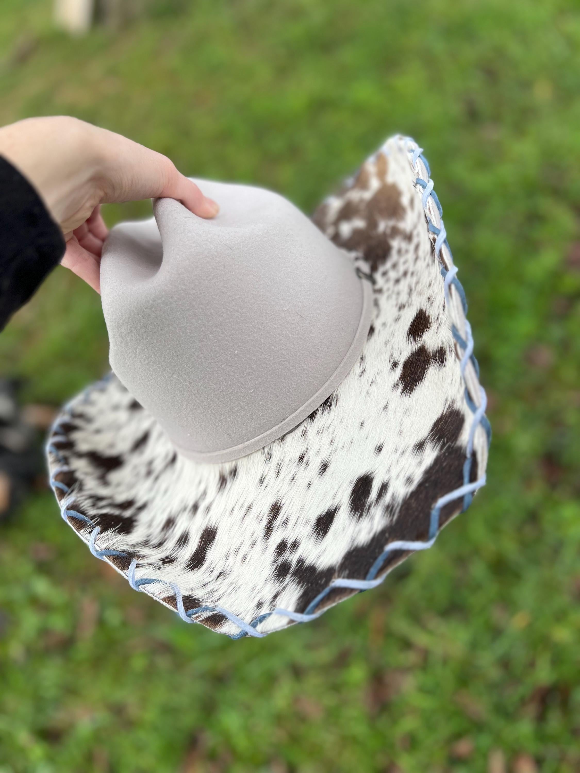 Cowboy/cowgirl Hat Designs With Cowhide - Etsy