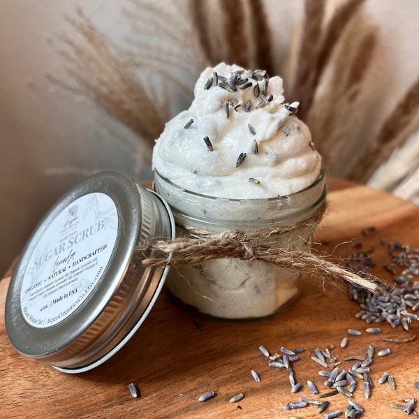 Organic Whipped Belly Sugar Scrub | Natural Sugar Scrub | Face, Hand, Pregnant Belly Scrub | Gift for Wife + Moms | Baby Shower Gift