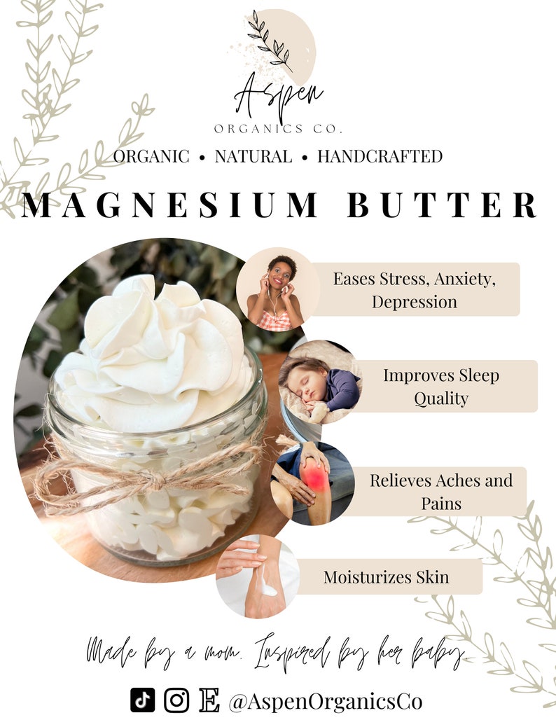 Organic Calmmama Magnesium Butter Sleep Magnesium Lotion for Moms