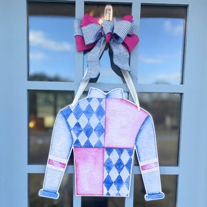 Racing Silk (Pink)- Door Hanger (Kentucky Derby, horse race, Run for the Roses, Jockey)