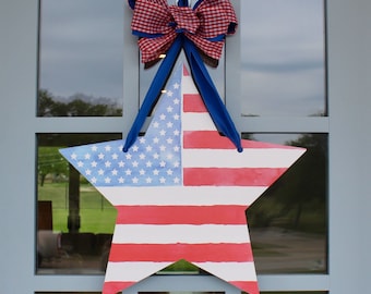 Vaterländischer Türaufkleber: Stars and Stripes (Stern, patriotisch, Flagge, 4.Juli, Labor Day, Summer, Stars und Stripes)