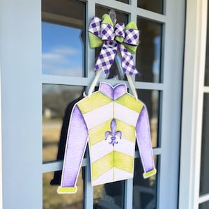 Racing Silk (Purple)- Door Hanger (Kentucky Derby, jockey, horse race, Churchill Downs, Run for the roses)