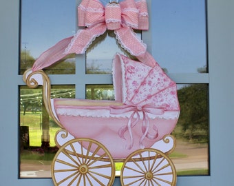 Door Hanger- Sweet Baby Girl (Birth Announcement, Hospital Door Hanger, Baby Shower, Celebrate, Gift)