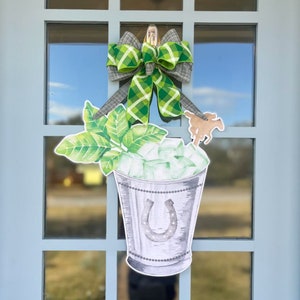 Julep on Ice- Door Hanger (mint julep, Kentucky Derby, Churchill Downs, horse race, wreath, door art)