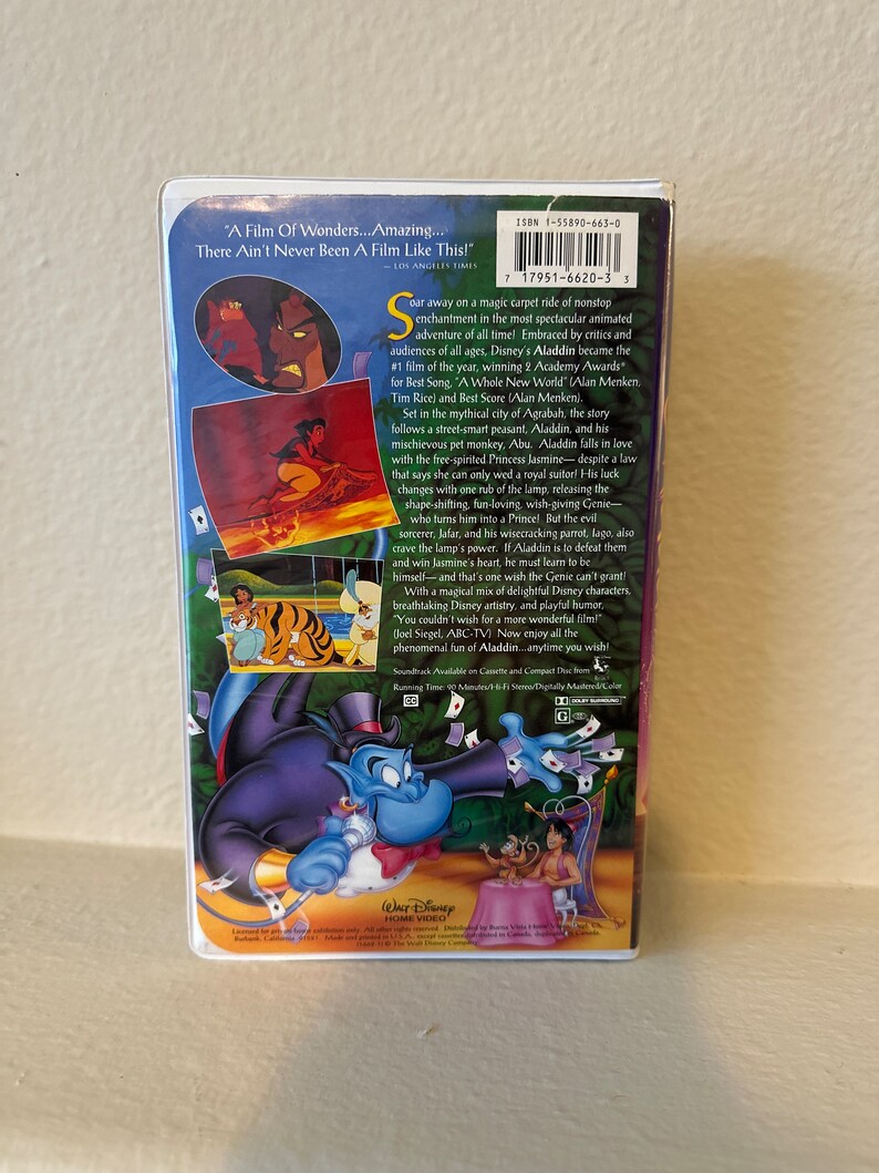 Aladdin VHS Classic. Black Diamond Edition. Etsy