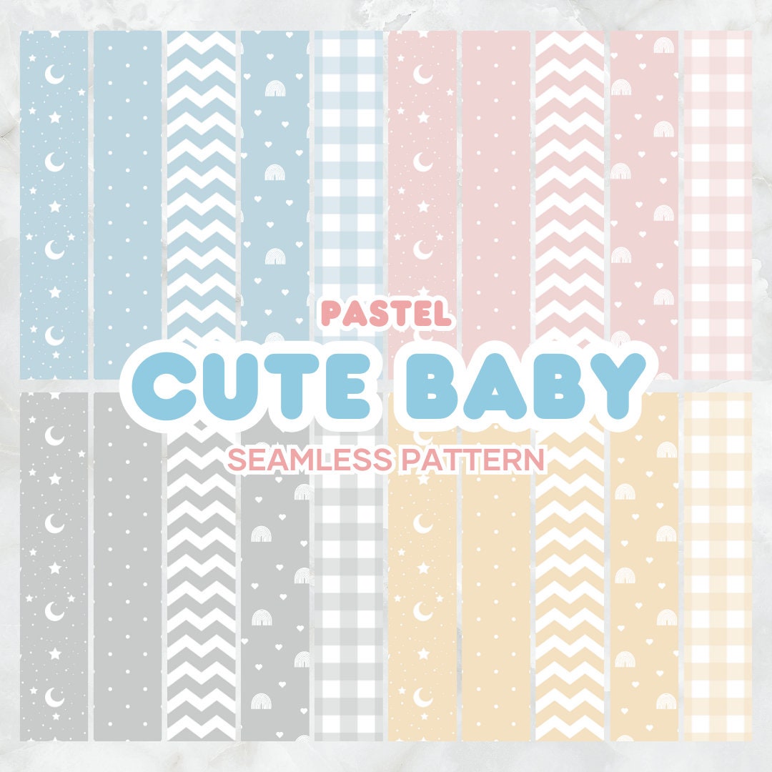 Baby Pastel Seamless Patterns – Digital Paper Set (digital Download) - Etsy