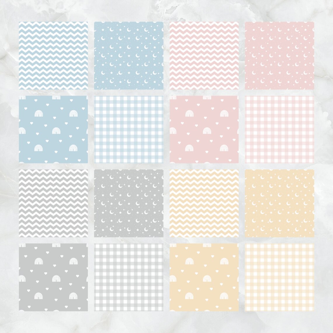 Baby Pastel Seamless Patterns – Digital Paper Set (digital Download) - Etsy