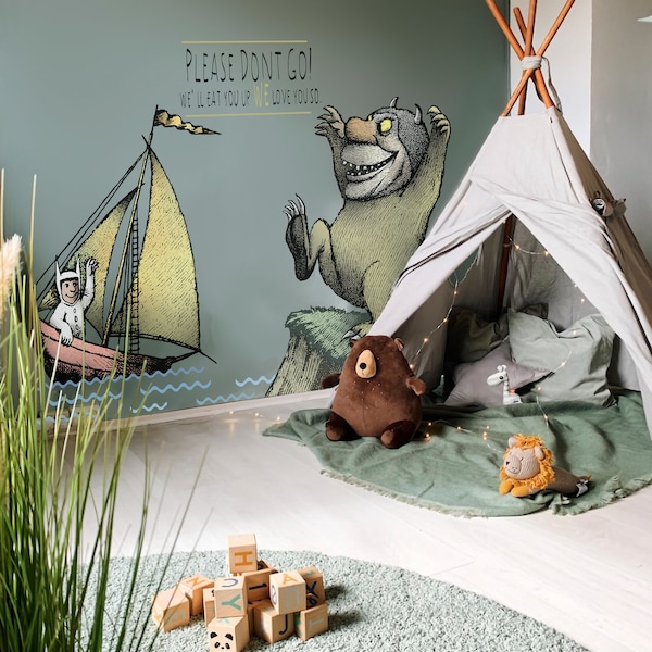 Free shipping Where the Wild Things Are With Monsters Kids Wall Decal Sticker