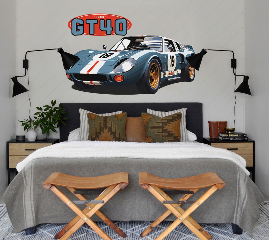 Race Decor GT40 Classic Ford Sports Car Wall Decal for Kids Etsy