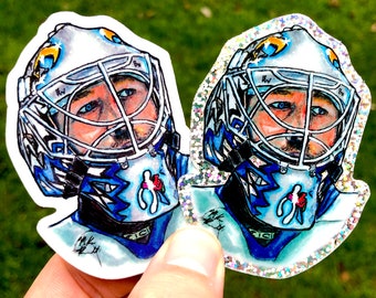 Ed Belfour Vinyl Sticker - Toronto Hockey Goalie, Regular or Glitter