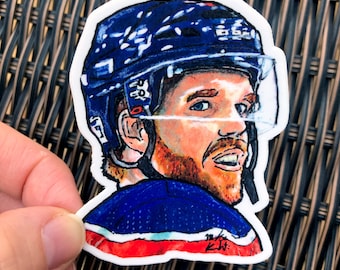 Connor McDavid Hockey Vinyl Sticker - Edmonton Fan Gift