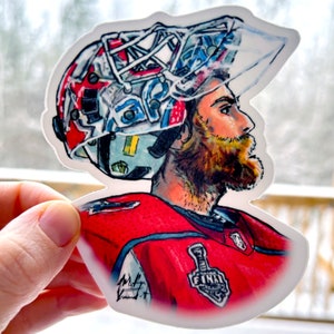 Braden Holtby Bearded Goalie Vinyl Sticker - Perfect for Washington Hockey Fans!