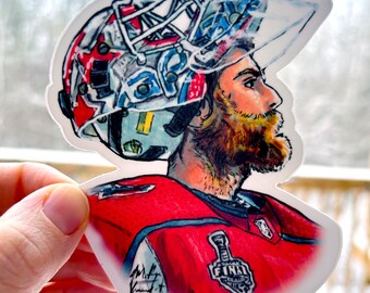 Braden Holtby Bearded Goalie Vinyl Sticker – Washington Hockey