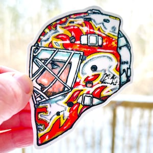 Jacob Markström Hockey Goalie Mask Vinyl Sticker - Perfect for Calgary  Fans