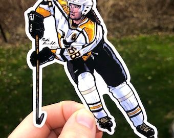 Jaromír Jágr Pittsburgh Art – Hand-Drawn Hockey Legend Vinyl Sticker