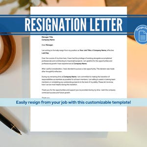 Resignation Template Google Docs | Modern Professional Editable 2 Week Notice Letter