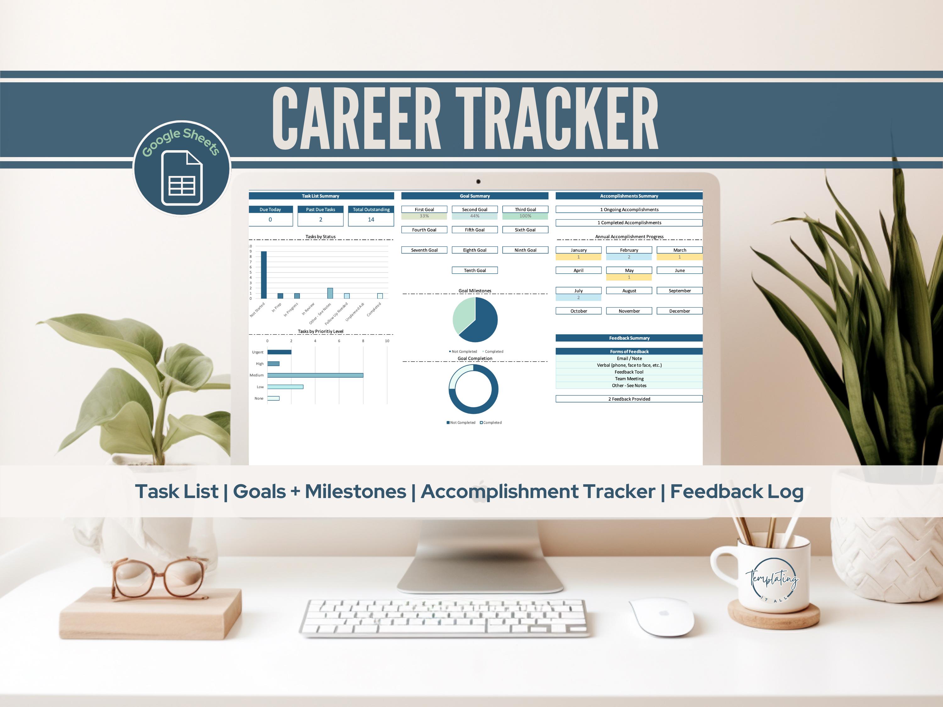 Comprehensive Career Tracker | Google Sheets Template for To-do Lists ...