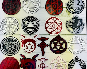 Pegatinas de FMA - Pegatinas de vinilo troqueladas - Fullmetal Alchemist / Fullmetal Alchemist Brotherhood