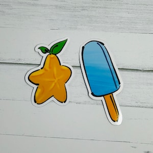Kingdom Hearts Stickers - Vinyl Die-Cut Stickers - Paopu Fruit and Sea-Salt Ice Cream