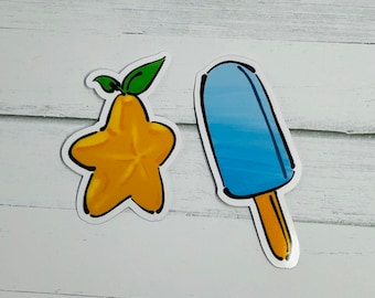 Kingdom Hearts Stickers - Vinyl Die-Cut Stickers - Paopu Fruit and Sea-Salt Ice Cream